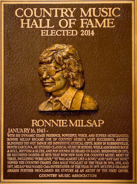 Ronnie Milsap's Country Music Hall of Fame plaque, elected 2014