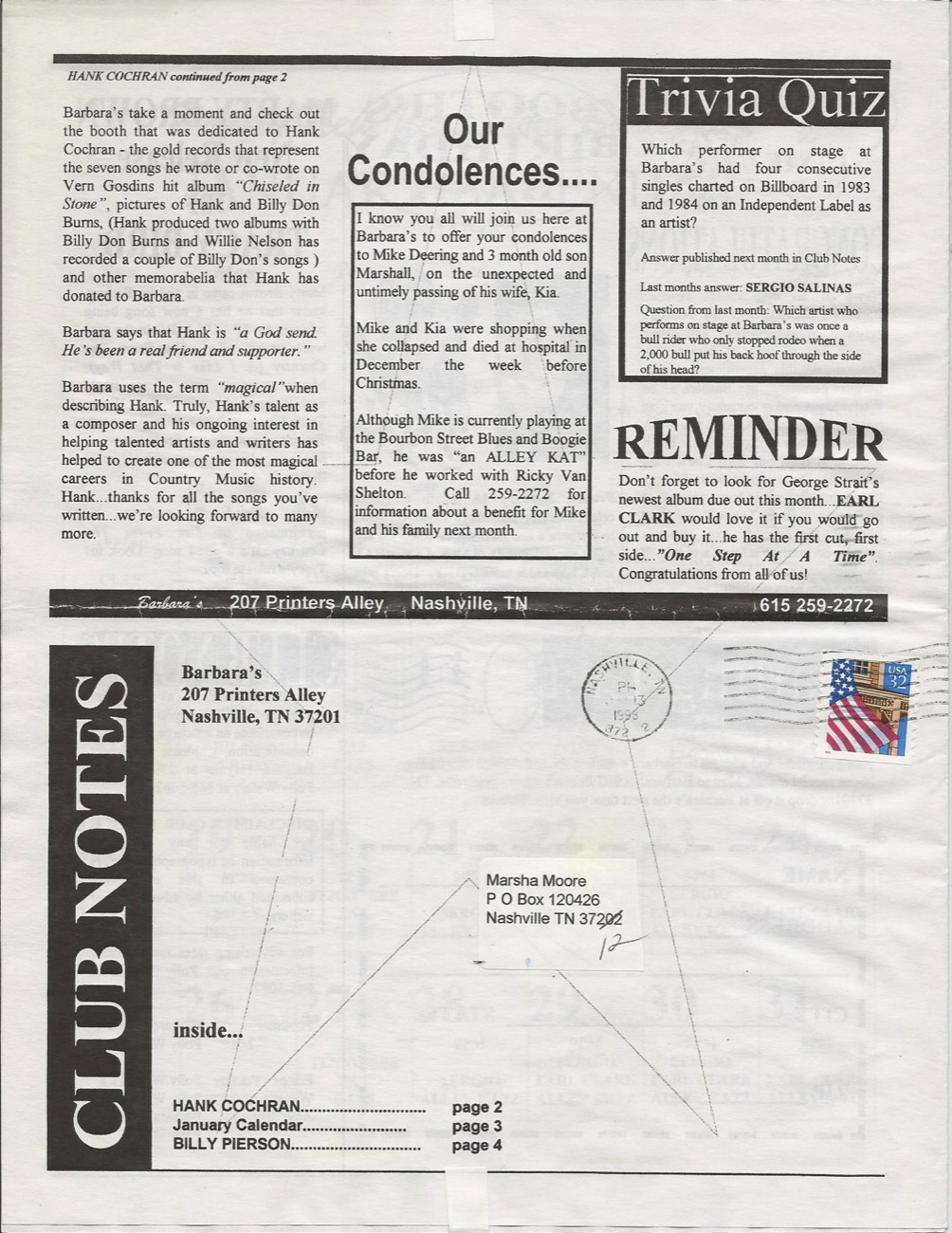 Scan of the Printer's Alley Club Notes article, page 3