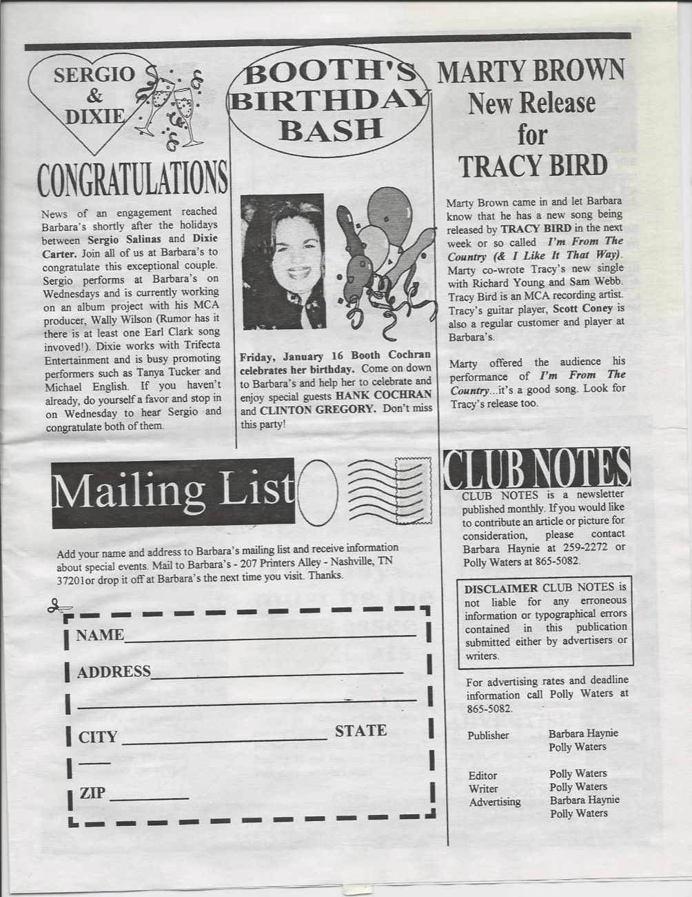 Scan of the Printer's Alley Club Notes article, page 4